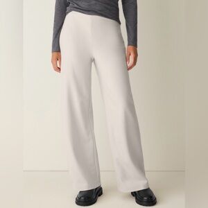 Eileen Fisher Felted Wool Jersey Wide-Leg Pant in Regenerative Wool XL NWT